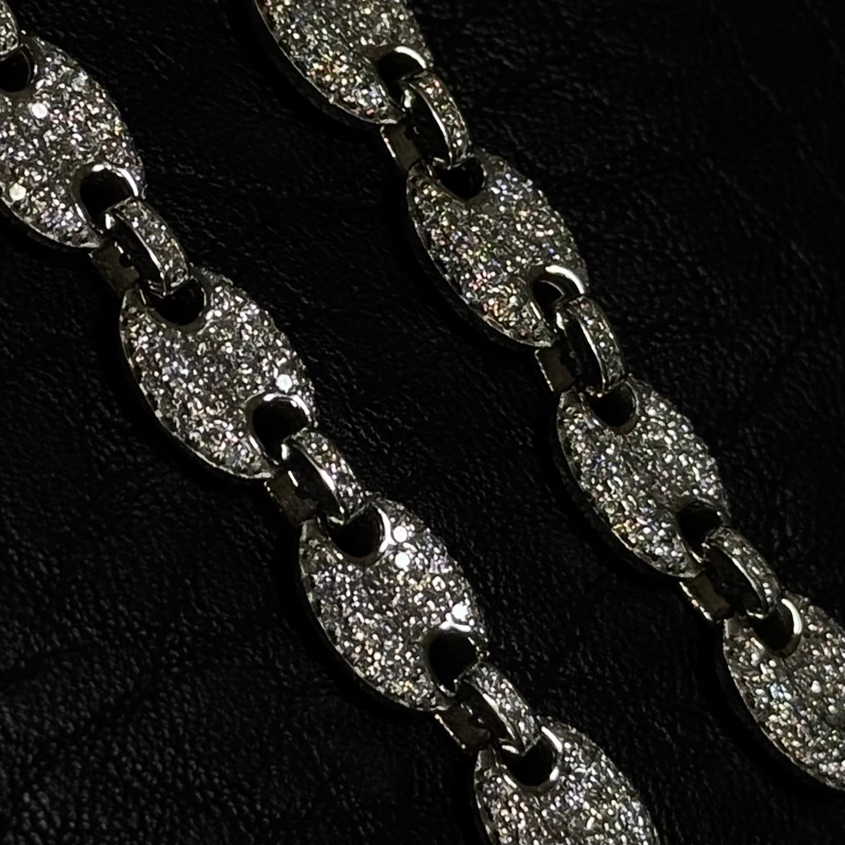 Pulsera Eslabón Ancla Full Ice — Plata .925