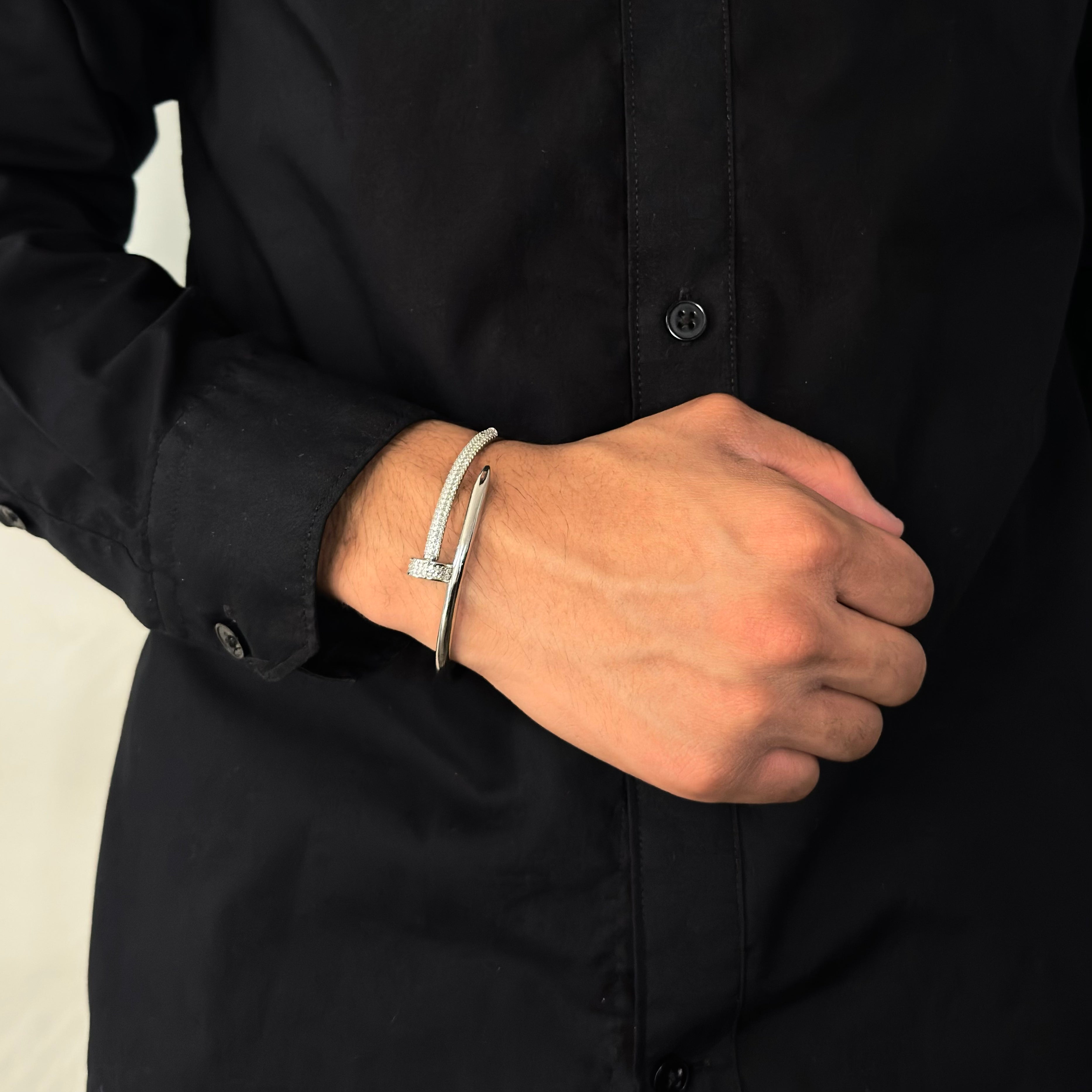 Pulsera Clou Pavé — Plata .925