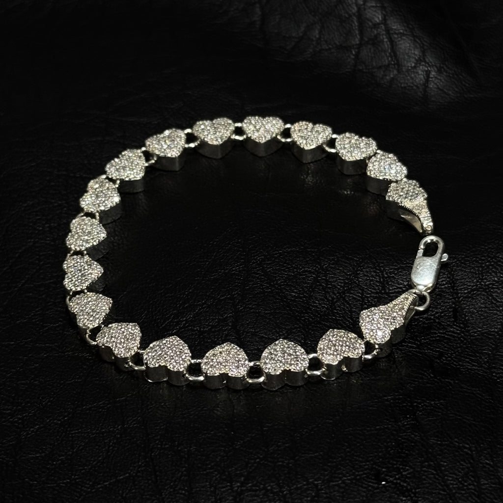 Pulsera Corazón Full Ice — Plata .925