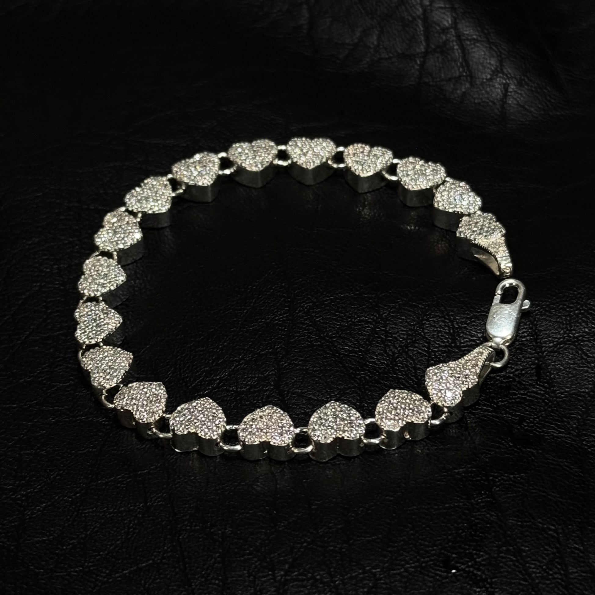Pulsera Corazón Full Ice — Plata .925