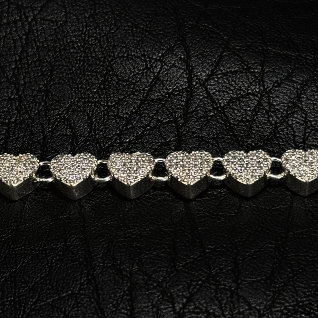Pulsera Corazón Full Ice — Plata .925