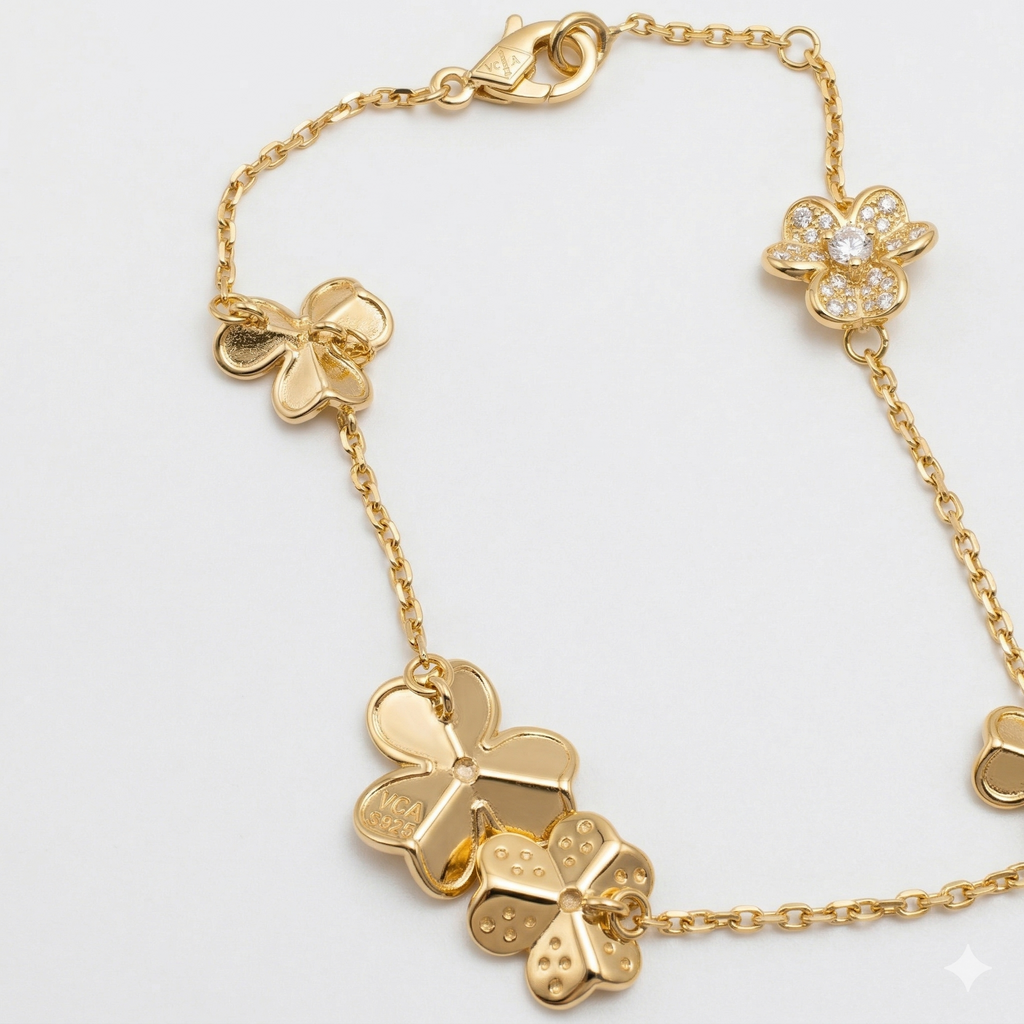 Pulsera Van Cleef Alhambra — Plata con oro amarillo