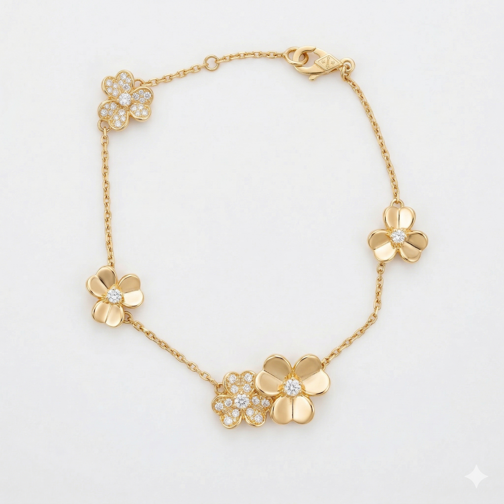 Pulsera Van Cleef Alhambra — Plata con oro amarillo