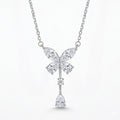 Collar Butterfly — Plata Esterlina 925 con Zirconia Marquesa y Drop Pear